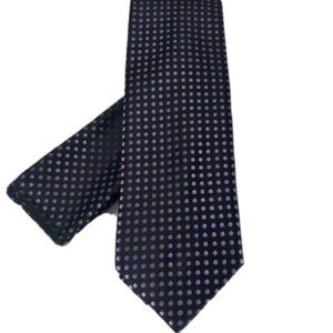 Veronelli by Karl Knox Men's Tie & Hanky Set Black Purple Polka Dots 3.5" Wide